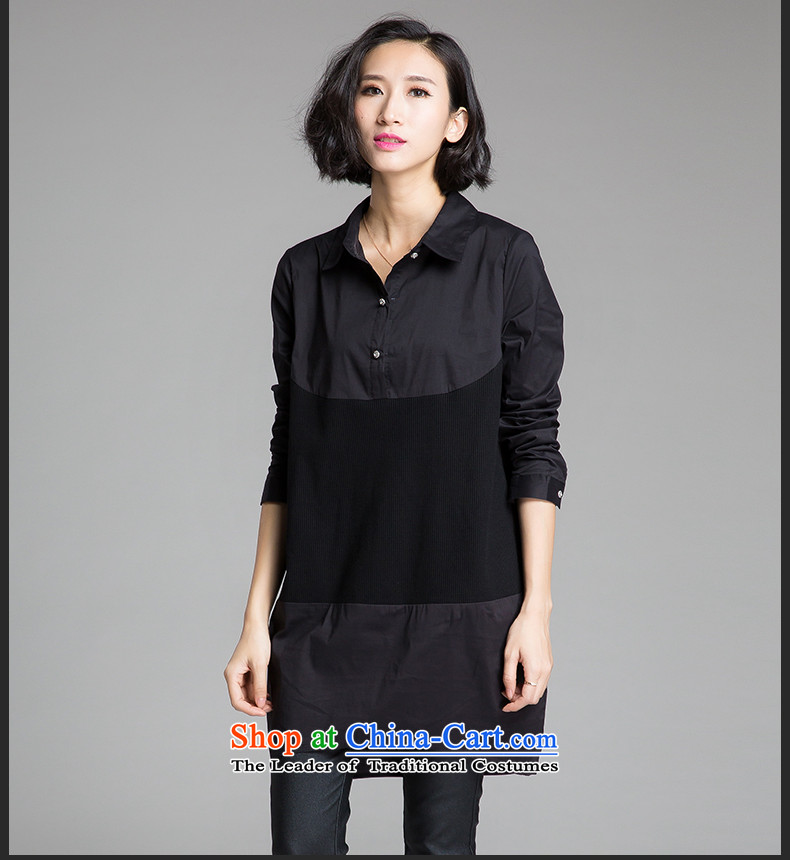 Hee-m to xl female extra-thick mm2015 shirt Fall/Winter Collections new thick sister thick, Hin thin black poverty Korean shirt collar deep red 3XL(140-160 catty) Picture, prices, brand platters! The elections are supplied in the national character of distribution, so action, buy now enjoy more preferential! As soon as possible.