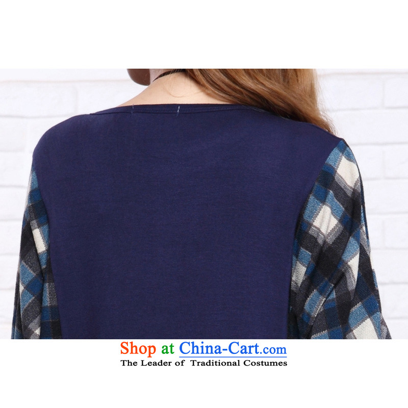 O Ya-ting 2015 autumn and winter new long-sleeved T-shirt to increase women's code thick mm video bat sleeves wear thin tartan shirt shirt 2,573 Blue XL 165-240 recommends that you, O Jacob aoyating Ting () , , , shopping on the Internet