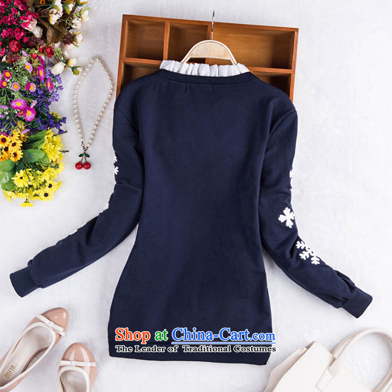O Ya-ting 2015 autumn and winter new to increase women's code thick mm long-sleeved shirt women Sau San t-shirt, forming the Netherlands reopening the deep blue 3XL 160-200 recommends that you, O Jacob aoyating Ting () , , , shopping on the Internet