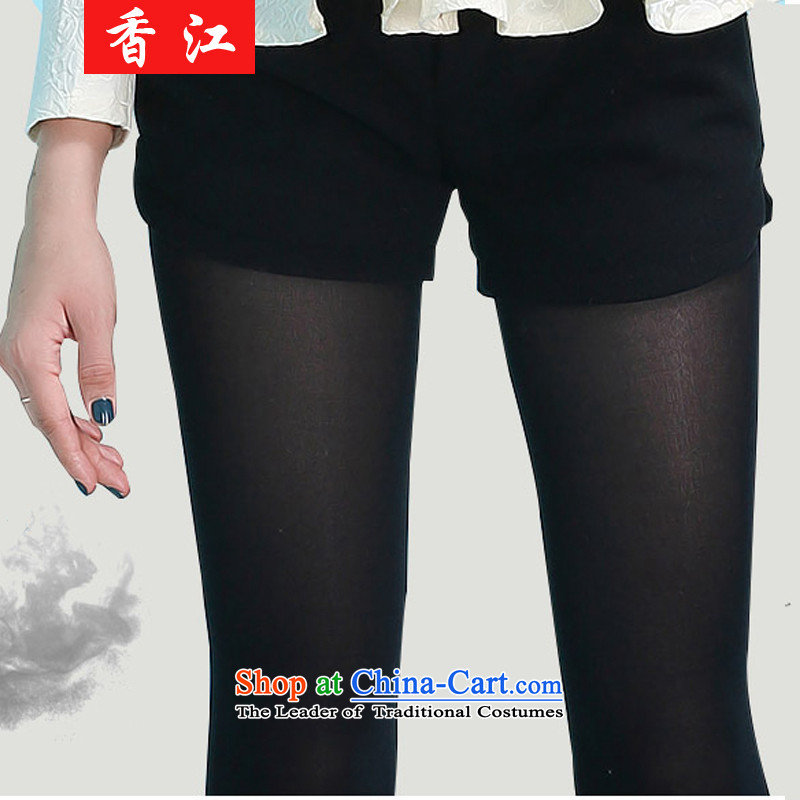 Xiang Jiang to increase women's code shorts Fall_Winter Collections 2015 Graphics thin thick mm200 catty thick hair? for larger sister leisure wear shorts 2159 Black Large 5XL code