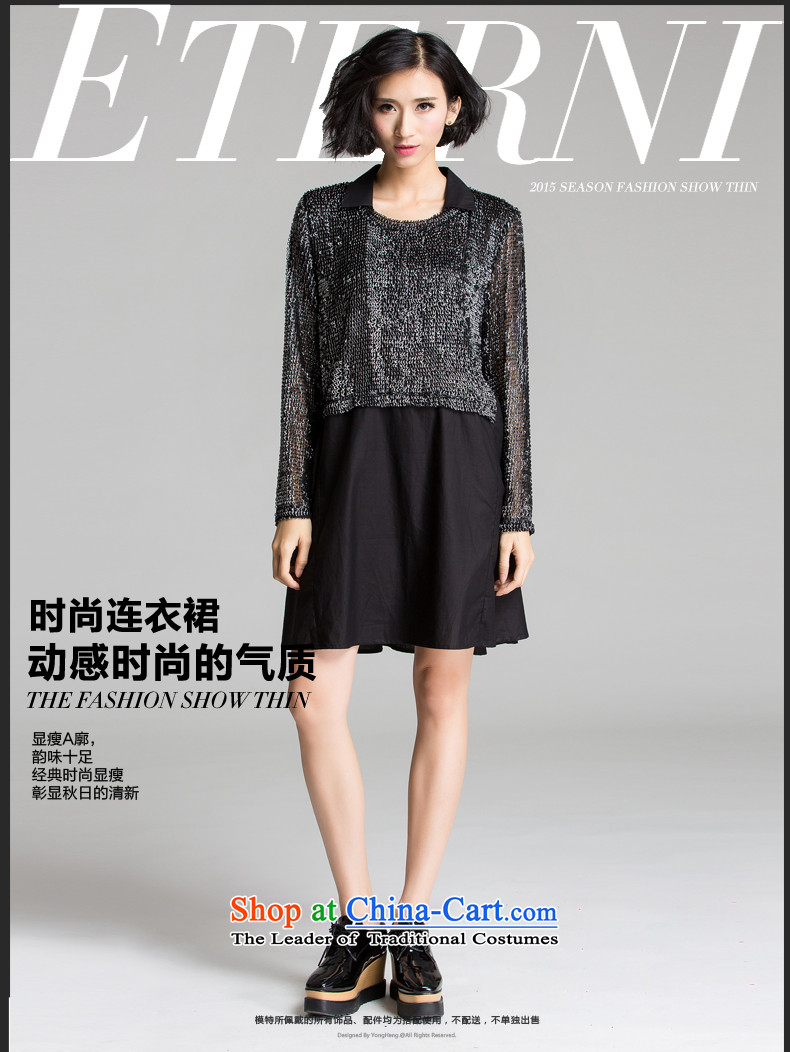 The Eternal-soo to xl women's dresses thick sister 2015 Autumn replacing new products, Hin fat mm thick thin, ultra stylish shirt collar long-sleeved black skirt 3XL picture, prices, brand platters! The elections are supplied in the national character of distribution, so action, buy now enjoy more preferential! As soon as possible.