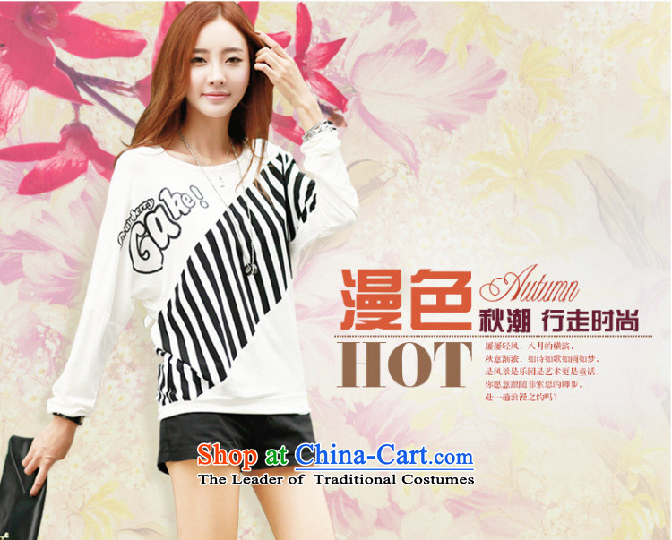 O Ya-ting 2015 autumn and winter new to increase women's code thick mm thin bat shirt graphics vertical streaks long-sleeved T-shirt female clothes 200 catties black 3XL it is recommended that you at 160-240 degree catty picture, prices, brand platters! The elections are supplied in the national character of distribution, so action, buy now enjoy more preferential! As soon as possible.