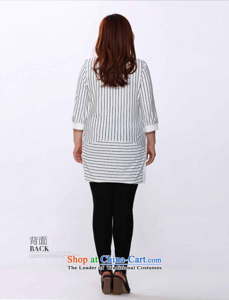 The former Yugoslavia Li Sau 2015 autumn large new mount female exquisite round-neck collar video thin stripes seven long-sleeved T-shirt, wild 0228 m White 2XL Photo, prices, brand platters! The elections are supplied in the national character of distribution, so action, buy now enjoy more preferential! As soon as possible.