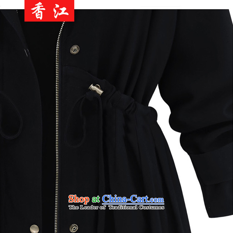 Xiang Jiang to increase women's burden of code 200 MM thick Fall/Winter Collections loose video thin long-sleeved sweater in Long Hoodie Hoodie 9956 Black Large 4XL, code Xiangjiang , , , shopping on the Internet