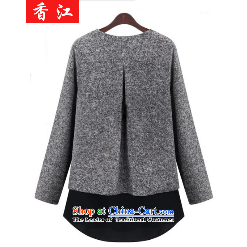 Xiang Jiang 2015 fall inside the new Fat MM larger women leave two long-sleeved T-shirt mantle to intensify the relaxd clothes video thin 200 catties gray 3XL, Xiangjiang , , , shopping on the Internet