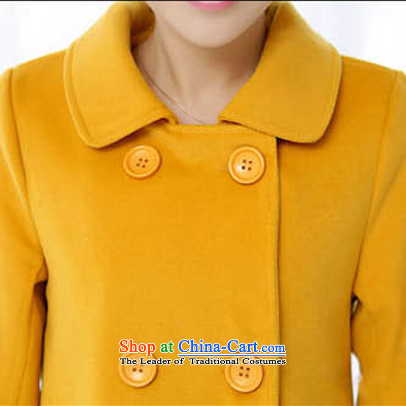 In 2015, the largest number kou women fall/winter collections for women won the new version of the long lapel a wool coat jacket F6368 yellow , L (kousai Kou) , , , shopping on the Internet