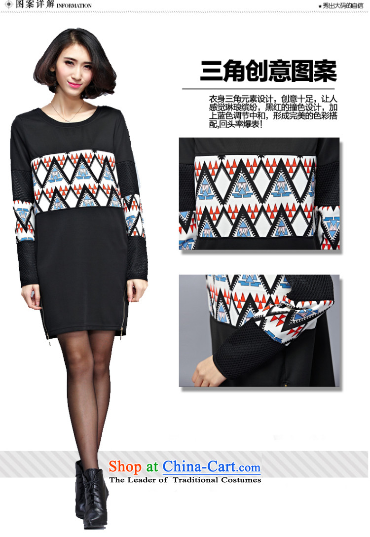 The Eternal-soo to xl women's dresses thick sister 2015 Autumn replacing new products thick mm thick people Korean Stamp Pack and graphics in the thin long black skirt 3XL T-shirt picture, prices, brand platters! The elections are supplied in the national character of distribution, so action, buy now enjoy more preferential! As soon as possible.