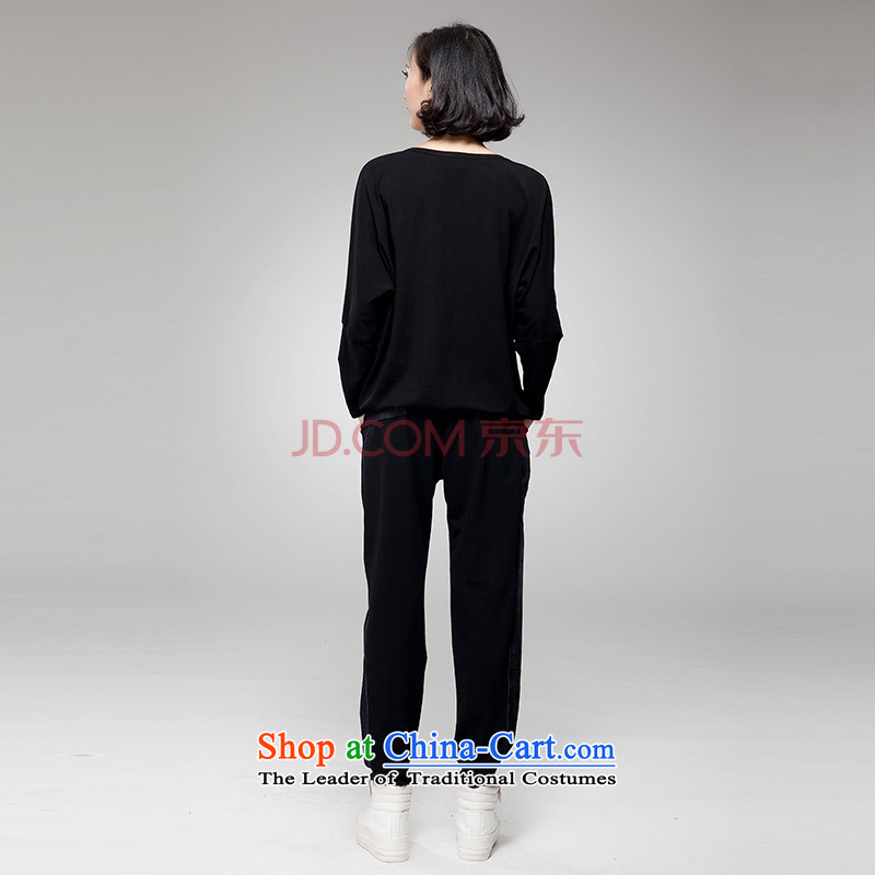 The Eternal Soo-to increase women's sports and leisure code kit 2015 Autumn new products thick mm thick, Hin western sister thin tee trouser press kit two black 3XL(140 catty - 160 catties through), the Eternal Soo , , , shopping on the Internet