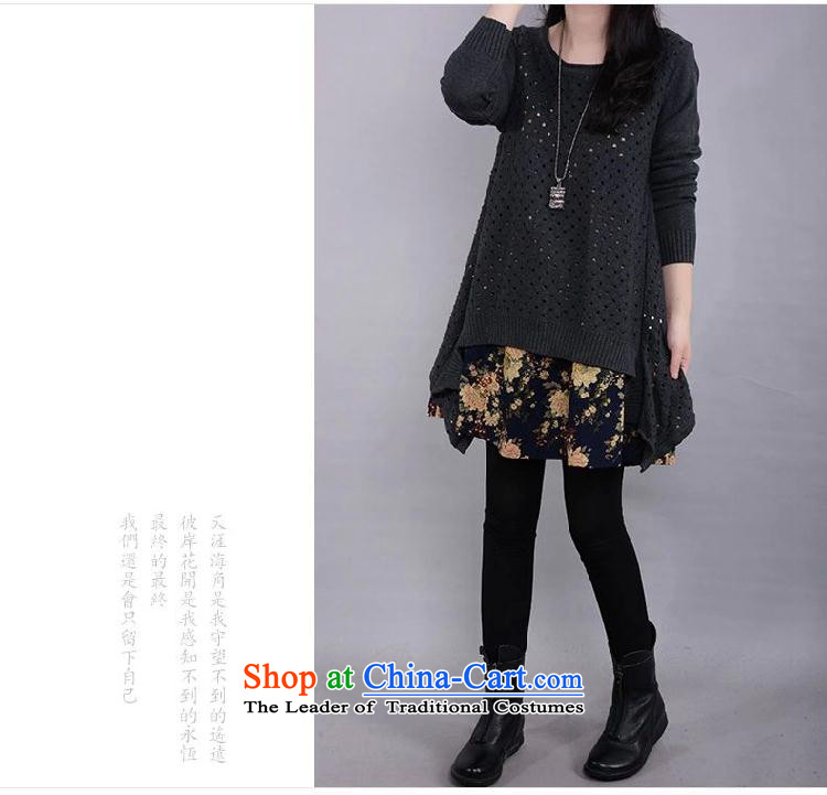 Bo Han large Xuan Women 2015 Fall/Winter Collections of the new Korean wild thick mm low female cotton linen knitted sweaters two kits dresses s8180 navy XXXL picture, prices, brand platters! The elections are supplied in the national character of distribution, so action, buy now enjoy more preferential! As soon as possible.