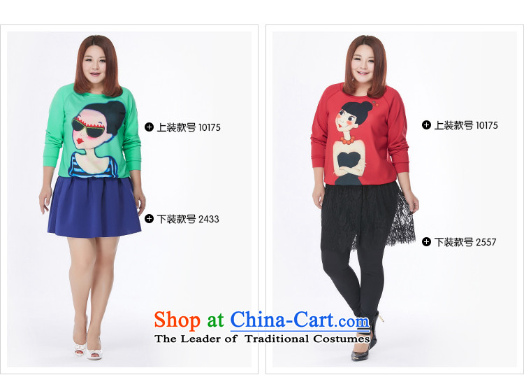 Msshe2015 autumn and winter new Wild leisure stamp larger T-shirt thick girls' Graphics thin, thick mm xl Female 10175     6XL green picture, prices, brand platters! The elections are supplied in the national character of distribution, so action, buy now enjoy more preferential! As soon as possible.