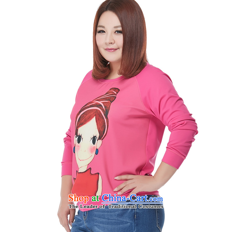 Msshe2015 autumn and winter new Wild leisure stamp larger T-shirt thick girls' Graphics thin, thick mm xl Female 10175     6XL, green the Susan Carroll, Ms Elsie Leung Yee (MSSHE),,, shopping on the Internet