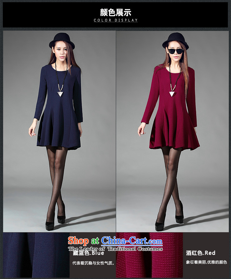 Elisabeth Kosovo children fall 2015 replace Korea savoil version trendy Code women's temperament Sau San long-sleeved dresses thick sister loose video D2057 thin wine red XXL picture, prices, brand platters! The elections are supplied in the national character of distribution, so action, buy now enjoy more preferential! As soon as possible.