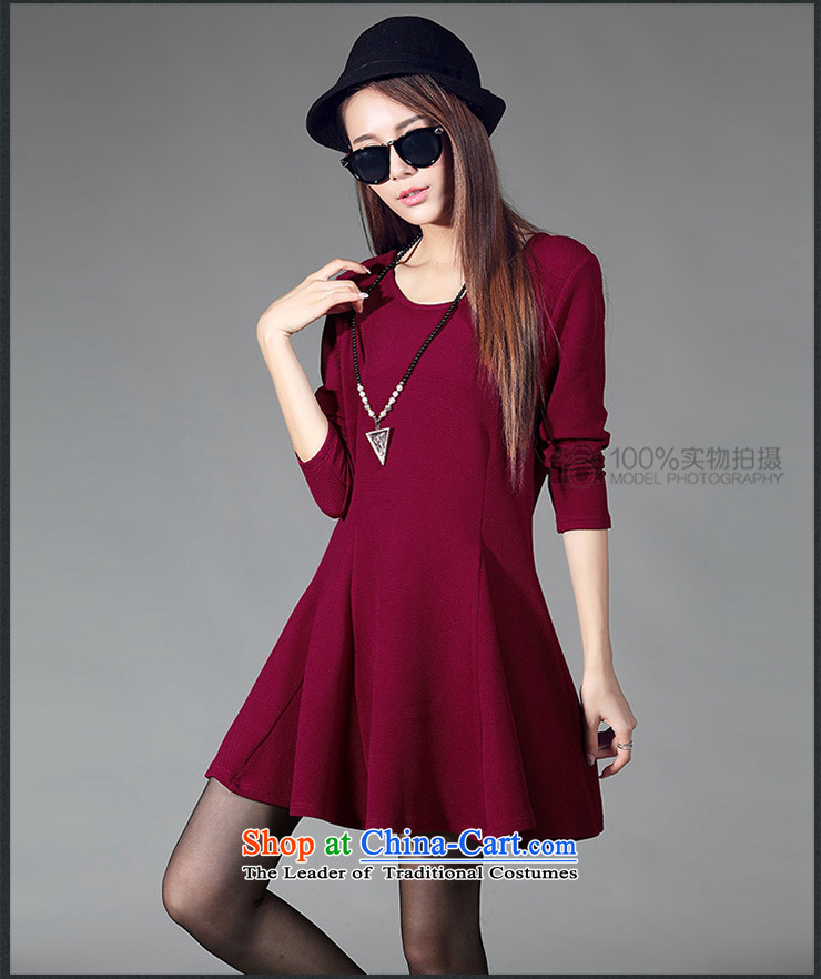 Elisabeth Kosovo children fall 2015 replace Korea savoil version trendy Code women's temperament Sau San long-sleeved dresses thick sister loose video D2057 thin wine red XXL picture, prices, brand platters! The elections are supplied in the national character of distribution, so action, buy now enjoy more preferential! As soon as possible.