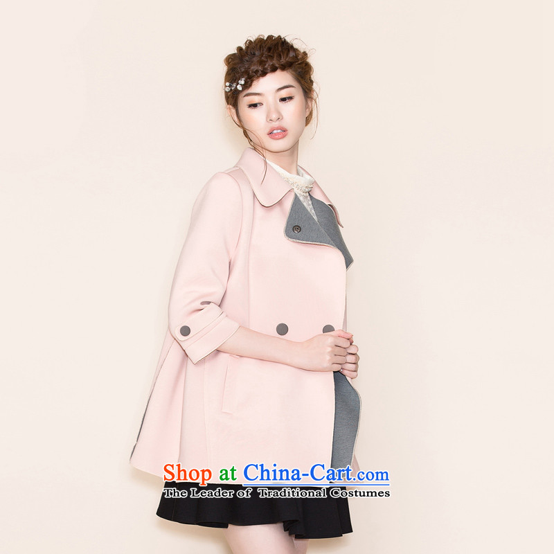  Take the United States 2015 nemow autumn and winter new lapel Korean knocked loose cuff color coats that jacket EA5G394 meat pink -07 S, South Meng (nemow) , , , shopping on the Internet