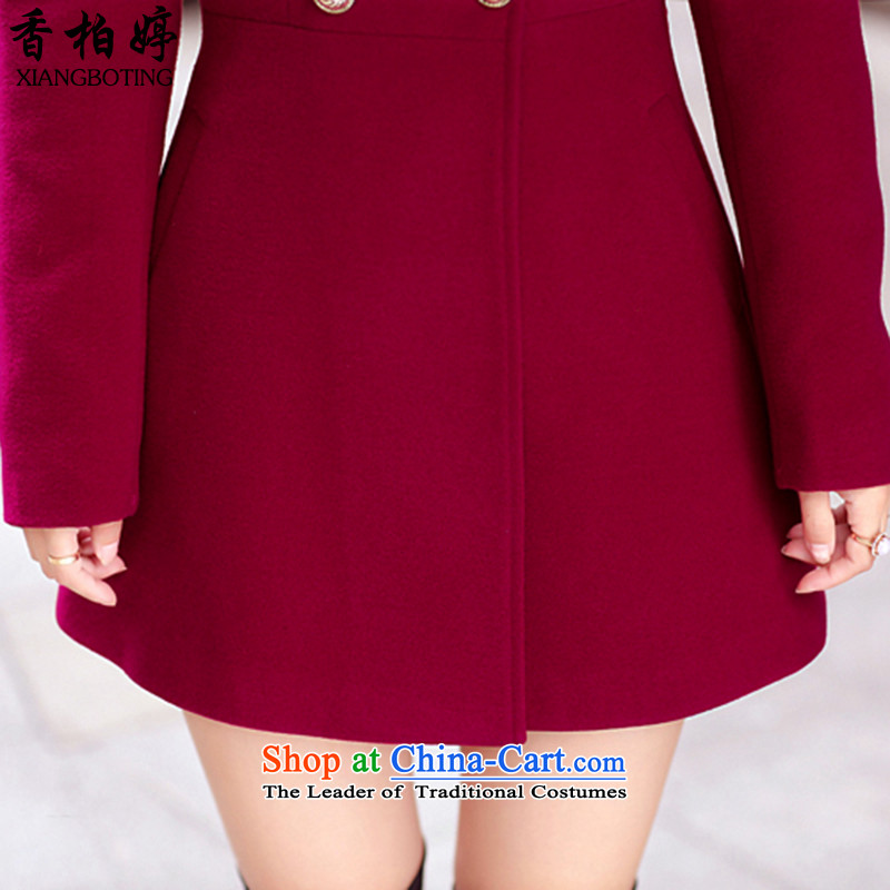 Cedar-ting 2015 autumn and winter female new product gross? graphics thin large jacket in long a wool coat XB827 female wine red cedar, L-ting (xiangboting) , , , shopping on the Internet