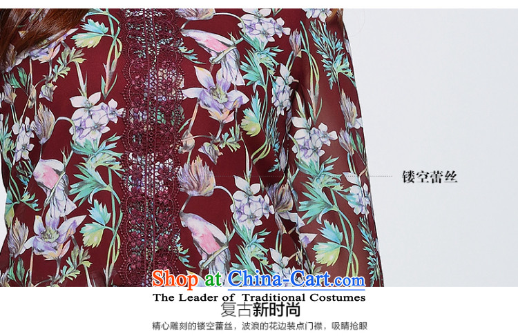 The former Yugoslavia Li Sau 2015 autumn large new mount female elegant round-neck collar flap elastic colorful stamp snow woven shirts 0306 Red 5XL cinnabar picture, prices, brand platters! The elections are supplied in the national character of distribution, so action, buy now enjoy more preferential! As soon as possible.