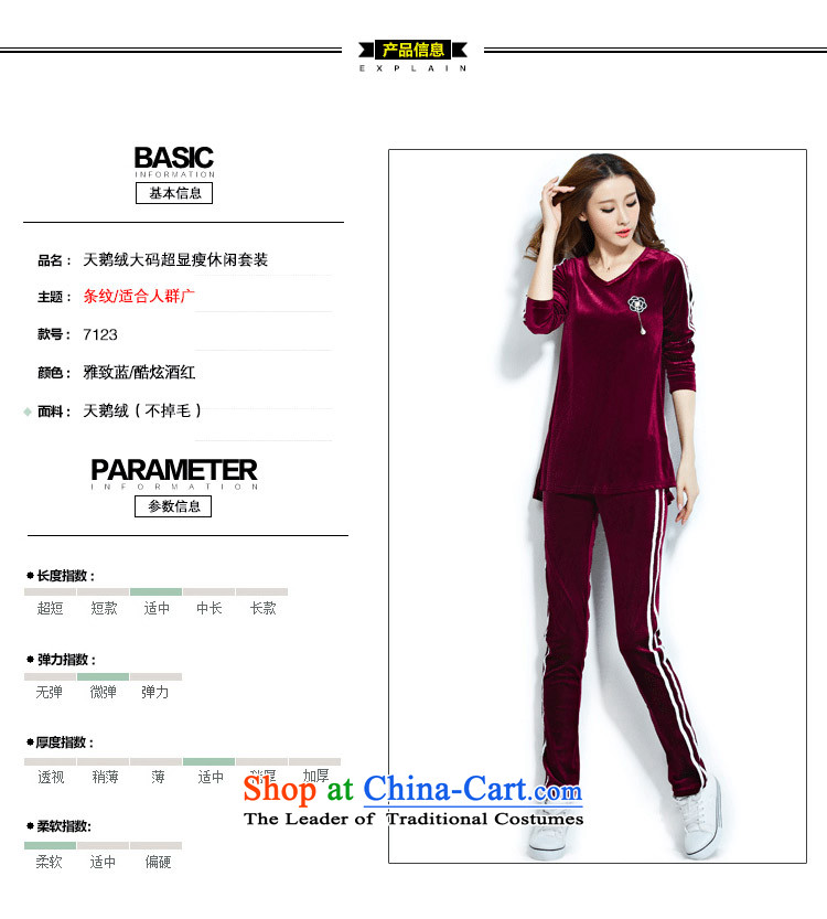 Morning to the new 2015 MM thick Sports & Leisure package female velvet sportswear larger female sweater pants and two plus kit cool wine red 4XL( RECOMMENDATIONS 150 - 160131 catty, prices, photo) Brand platters! The elections are supplied in the national character of distribution, so action, buy now enjoy more preferential! As soon as possible.