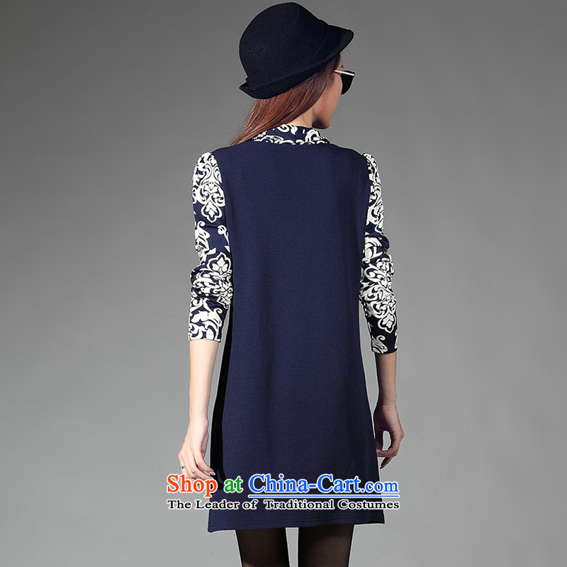 Elisabeth Kosovo-Large 2015 women fall new stamp of long-sleeved collar knitting thick MM stitching forming the Sau San long-sleeved dresses 2067 porcelain stamp blue 2XL recommendations 120-130, Elisabeth Kosovo-savoil) , , , shopping on the Internet