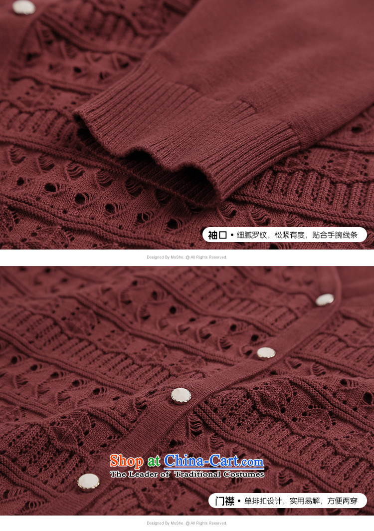 New Load autumn msshe2015 larger female pure color V-Neck knitting cardigan engraving small coat 4130 wine red 3XL picture, prices, brand platters! The elections are supplied in the national character of distribution, so action, buy now enjoy more preferential! As soon as possible.