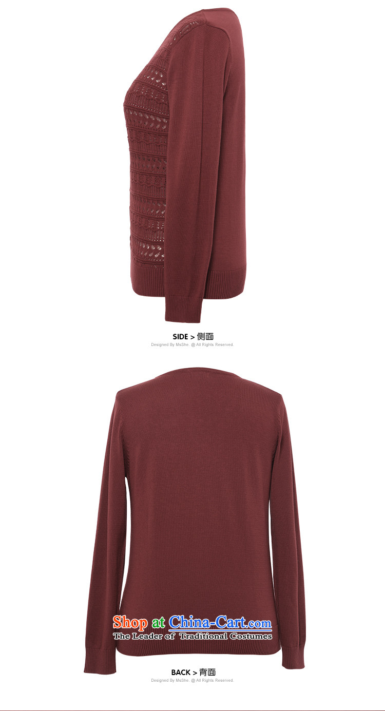 New Load autumn msshe2015 larger female pure color V-Neck knitting cardigan engraving small coat 4130 wine red 3XL picture, prices, brand platters! The elections are supplied in the national character of distribution, so action, buy now enjoy more preferential! As soon as possible.