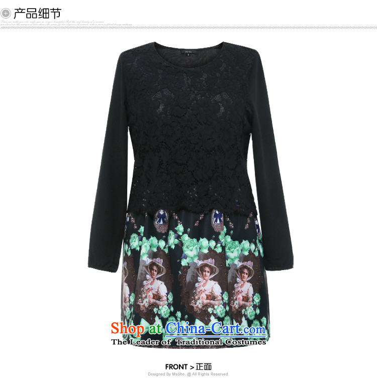 Msshe2015 new xl female stamp long-sleeved dresses autumn 200 catties thick mm retro stamp A swing dresses 10138 Black 5XL picture, prices, brand platters! The elections are supplied in the national character of distribution, so action, buy now enjoy more preferential! As soon as possible.