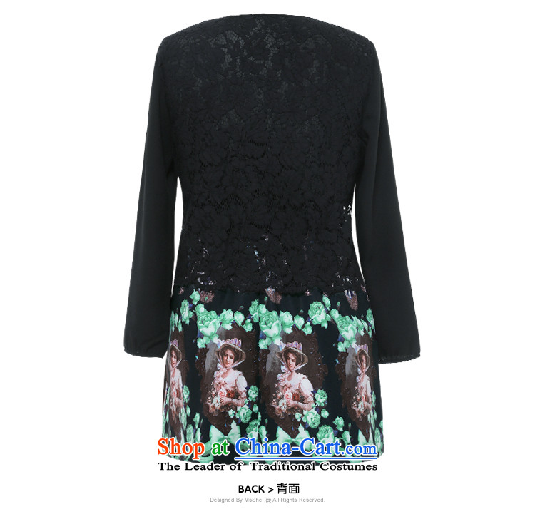 Msshe2015 new xl female stamp long-sleeved dresses autumn 200 catties thick mm retro stamp A swing dresses 10138 Black 5XL picture, prices, brand platters! The elections are supplied in the national character of distribution, so action, buy now enjoy more preferential! As soon as possible.