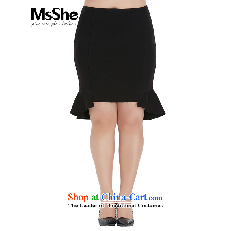 The fall of the new load msshe2015 indeed intensify Body Fat MM larger than women's wild skirts 2518 blackT2