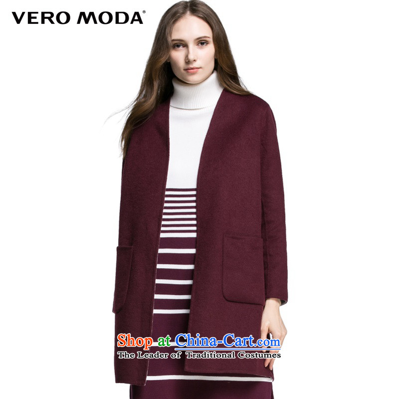 Moda vero duplex beautiful-no collar woolen coat |315327014 092?165_84A_M Deep Violet