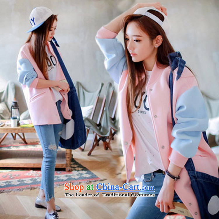 2015 Autumn and Winter load new Korean thick sister to increase the number of women's centers loose video thin jacket coat thick MM200 catty baseball uniform sweater pink XXXXXL picture, prices, brand platters! The elections are supplied in the national character of distribution, so action, buy now enjoy more preferential! As soon as possible.