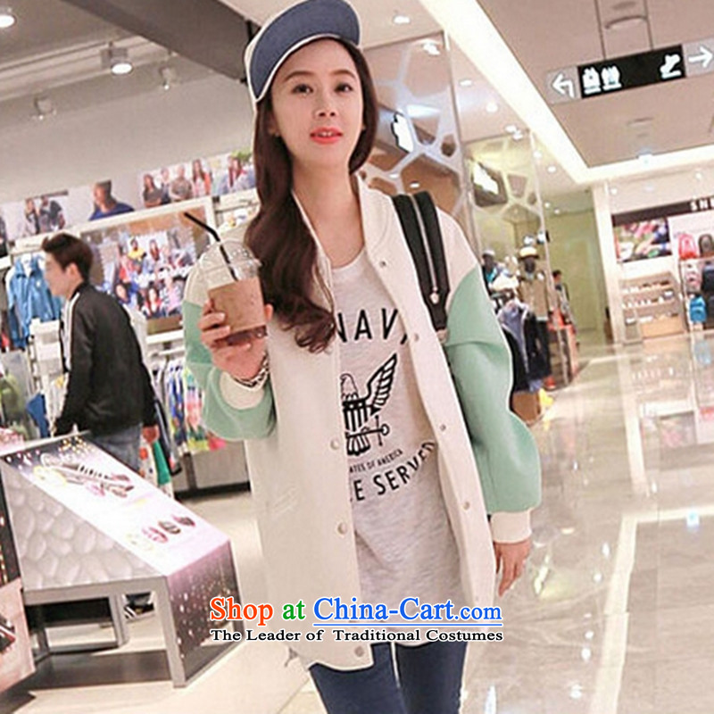 2015 Autumn and Winter load new Korean thick sister to increase the number of women's centers loose video thin jacket coat thick MM200 catty baseball uniform sweater pink collar wireless tide of XXXXXL, (LINXCR) , , , shopping on the Internet
