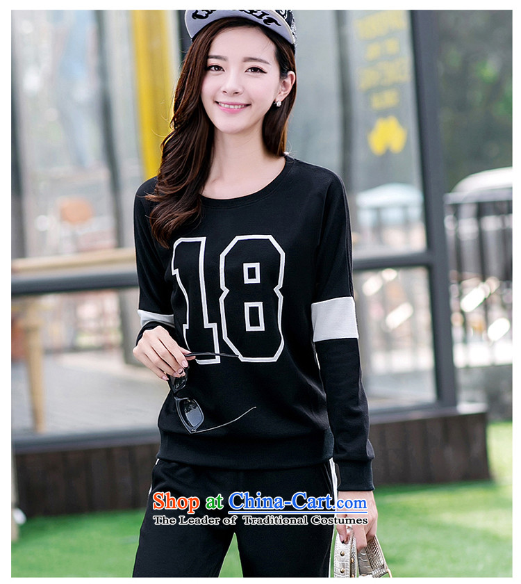 The Doi larger female autumn replacing thick sister of the sportswear 2015 new Korean version of thin to intensify the pure cotton thick mm long-sleeved Kit 2 Black 2XL( recommendations 140-155 catty) Picture, prices, brand platters! The elections are supplied in the national character of distribution, so action, buy now enjoy more preferential! As soon as possible.