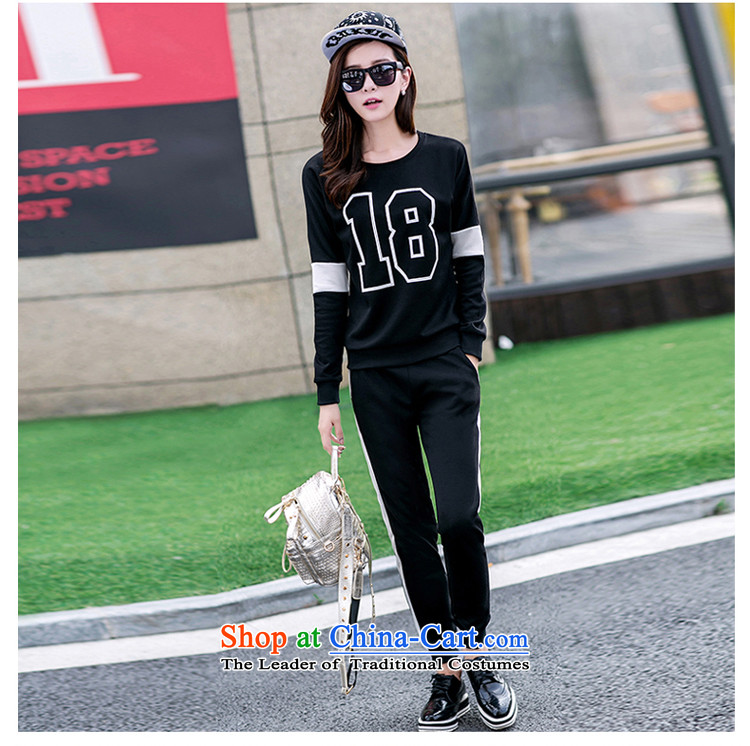 The Doi larger female autumn replacing thick sister of the sportswear 2015 new Korean version of thin to intensify the pure cotton thick mm long-sleeved Kit 2 Black 2XL( recommendations 140-155 catty) Picture, prices, brand platters! The elections are supplied in the national character of distribution, so action, buy now enjoy more preferential! As soon as possible.