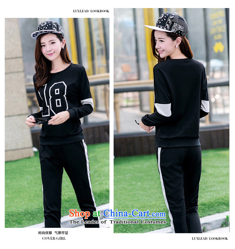 The Doi larger female autumn replacing thick sister of the sportswear 2015 new Korean version of thin to intensify the pure cotton thick mm long-sleeved Kit 2 Black 2XL( recommendations 140-155 catty) Picture, prices, brand platters! The elections are supplied in the national character of distribution, so action, buy now enjoy more preferential! As soon as possible.