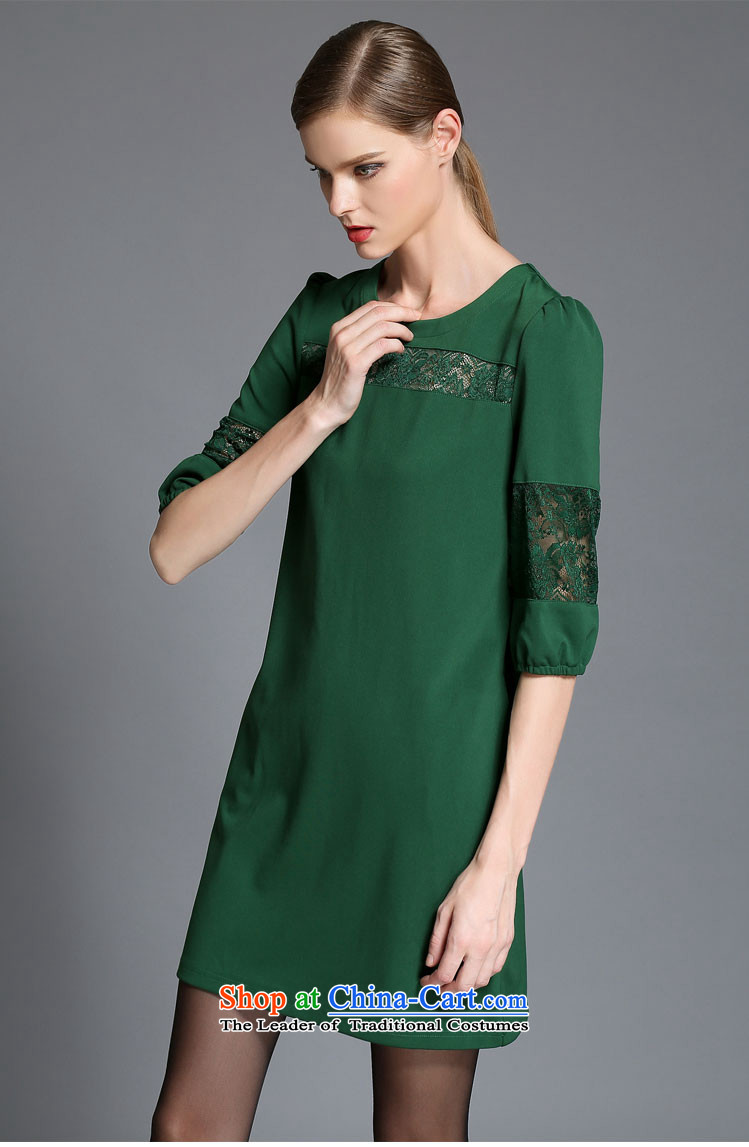 Elizabeth 2015 Western autumn discipline with the new SISTER to thick xl women's dresses thick mm loose video in thin cuff lace stitching engraving ZR1841  3XL green picture, prices, brand platters! The elections are supplied in the national character of distribution, so action, buy now enjoy more preferential! As soon as possible.