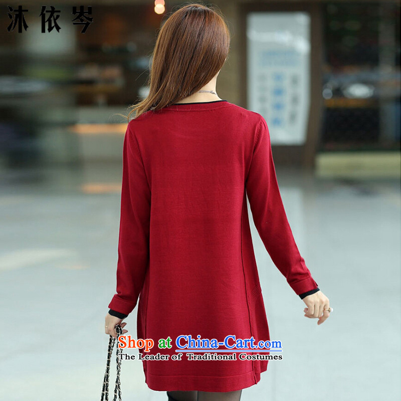 In accordance with the CEN 2015 bathing in the autumn and winter new Korean female thick MM to increase the number of sets of knitted shirt loose video head thin sweater dresses 8851 wine red M, pp. 95-108, foot massage for in accordance with the CEN (MYC