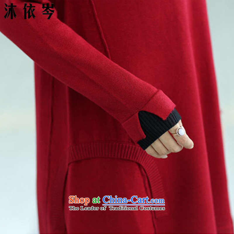 In accordance with the CEN 2015 bathing in the autumn and winter new Korean female thick MM to increase the number of sets of knitted shirt loose video head thin sweater dresses 8851 wine red M, pp. 95-108, foot massage for in accordance with the CEN (MYC