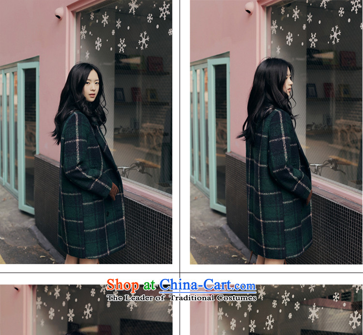 Athena Chu poetry, hair-dressing coats??? The jacket autumn and winter, female new Sau San Korean retro England compartment long coats Thick Green Grid larger 473 M picture, prices, brand platters! The elections are supplied in the national character of distribution, so action, buy now enjoy more preferential! As soon as possible.
