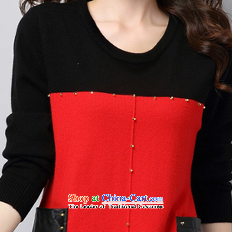 Charlene Choi 2015 Winter Fruit new larger women in forming the long sleeved clothes loose video thin sweater L8024 female red XL, Fruit Yeon (GUOYAN) , , , shopping on the Internet