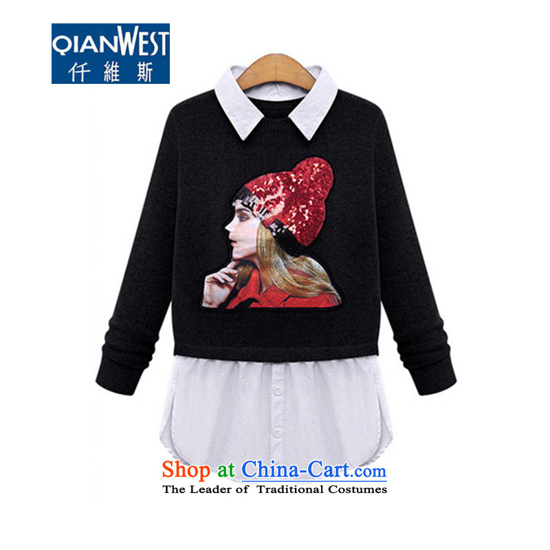 In the autumn of 2015, 5,000 new 200 MM thick knitted sweaters catty large wild leave two forming the Netherlands 318 Black 3XL recommendations 140-160 characters that 5,000 (QIANWEISI) , , , shopping on the Internet