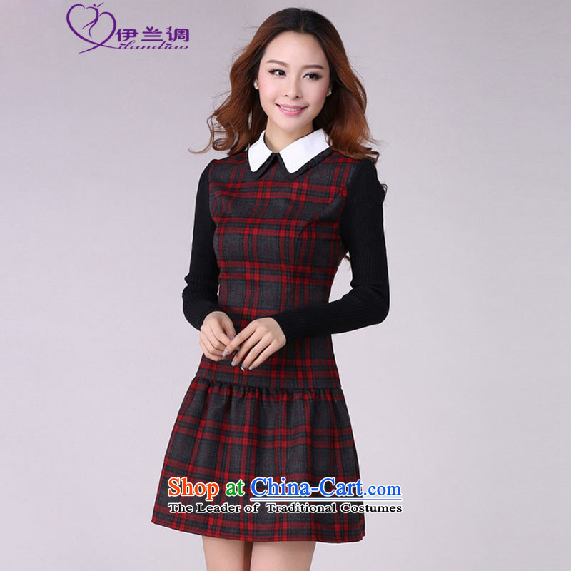 Xl Women 2015 Fall/Winter Collections new Korean red and gray of Sau San kumabito lady skirt thick mm video thin preppy long skirt red cell yi lint-free 4XL 150-165¨, Ian Tune , , , shopping on the Internet