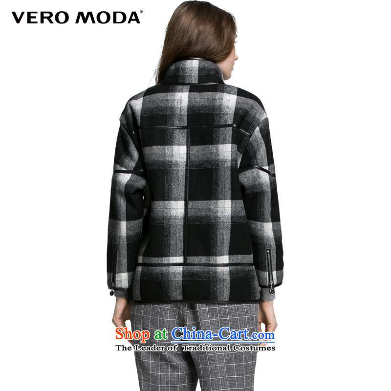 Vero moda crisp plaid fabric winterization high collar design with wool coat |315327031 gross? 010 Black 160/80A/S,VEROMODA,,, shopping on the Internet