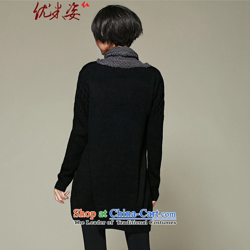 Optimize m Gigi Lai Package Mail C.o.d. autumn 2015 to replace the new xl new heap heap for long, thin stylish sweater in graphics long thick black skirt gross female sweater 1XL, optimized m postures (umizi shopping on the Internet has been pressed.)