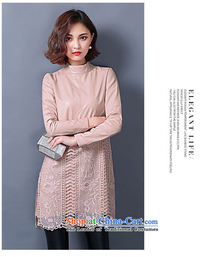 Flower-taek diffuse Yi Code women 2015 Autumn and Winter Female plus extra thick leather garments women lint-free video thin lace forming the relaxd long-sleeved dresses autumn and winter H8685 black  M picture, prices, brand platters! The elections are supplied in the national character of distribution, so action, buy now enjoy more preferential! As soon as possible.