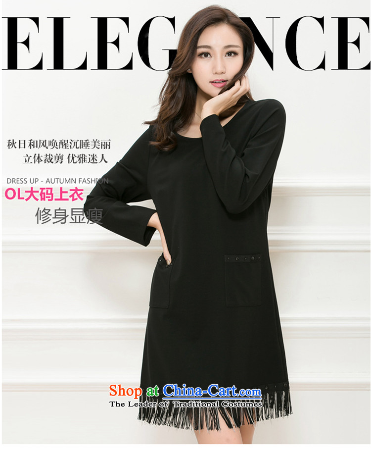 The interpolator auspicious 2015 to increase the number of women in the autumn of Korean New mm Thick edging thin pocket video dresses K5821 long-sleeved black 3XL picture, prices, brand platters! The elections are supplied in the national character of distribution, so action, buy now enjoy more preferential! As soon as possible.