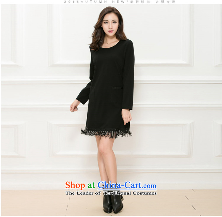 The interpolator auspicious 2015 to increase the number of women in the autumn of Korean New mm Thick edging thin pocket video dresses K5821 long-sleeved black 3XL picture, prices, brand platters! The elections are supplied in the national character of distribution, so action, buy now enjoy more preferential! As soon as possible.