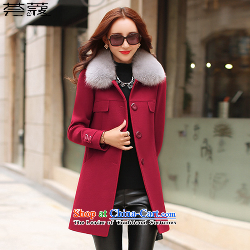 Aloe vera Coe gross? 2015 autumn and winter coats of new products with four-color M-xxl high emulation for long hair Fox, a wool coat jacket HK15008 wine red M code, aloe vera Coe shopping on the Internet has been pressed.