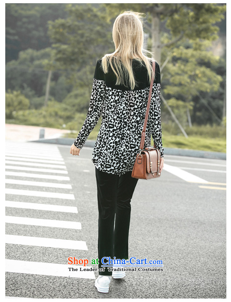 Morning to 2015 autumn and winter new larger female Korean lint-free sports suits thick MM loose video thin leopard stitching two kits blue 2XL recommendations 130-140 catty picture, prices, brand platters! The elections are supplied in the national character of distribution, so action, buy now enjoy more preferential! As soon as possible.