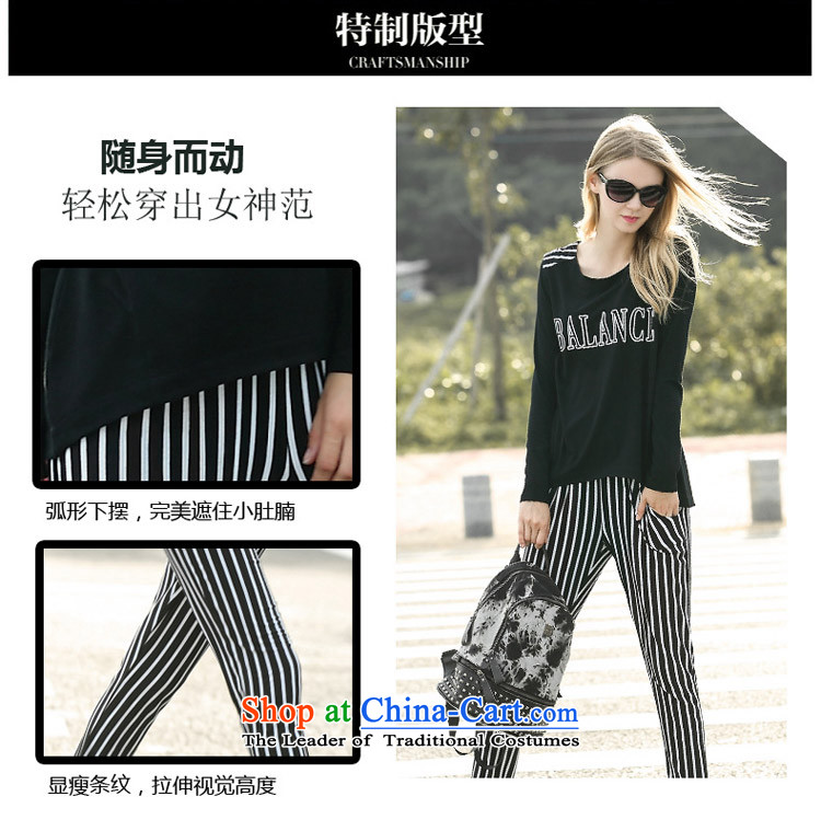 Morning to fall 2015 new western style large ladies casual Kit Letter stamp sweater streaks pants and two piece black set of recommendations 150 - 160131 catty pictures 4XL, prices, brand platters! The elections are supplied in the national character of distribution, so action, buy now enjoy more preferential! As soon as possible.