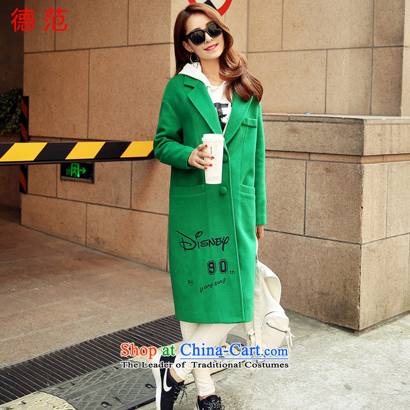 Van de 2015 Fall/Winter Collections female new Korean temperament large relaxd in the long hair of Sau San? female jacket autumn and winter coats green XL, van de shopping on the Internet has been pressed.