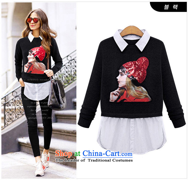 Card-XL Women 2015 New Fall/Winter Collections thick MM round-neck collar Stretch video long-sleeved T-shirt thin sweater leave two cashmere wear shirts 318 Black XXL picture, prices, brand platters! The elections are supplied in the national character of distribution, so action, buy now enjoy more preferential! As soon as possible.